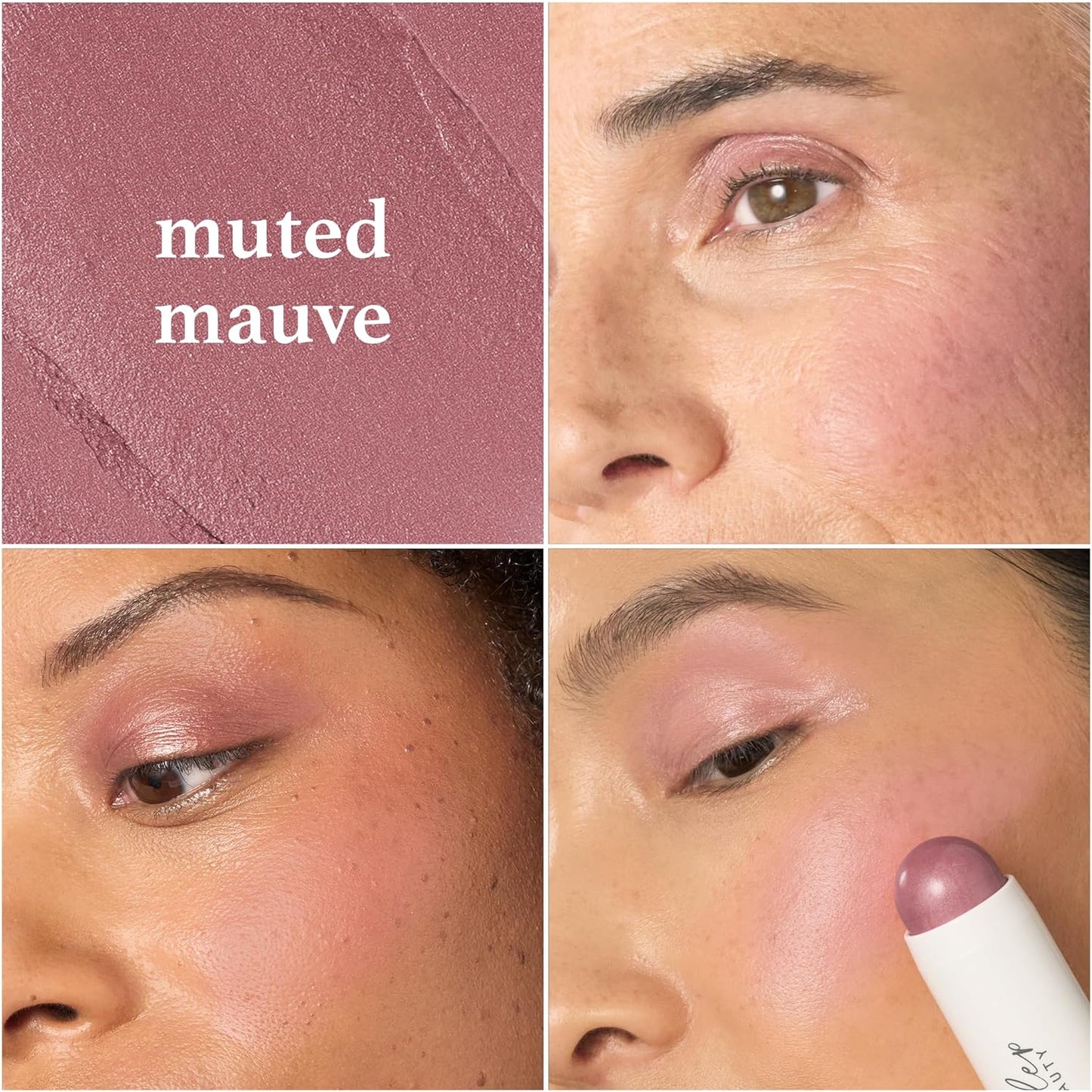 Cream to Powder Blush Stick - Blendable 2-in-1 Cheek & Lip Color - Muted Mauve, Cruelty-Free, Dewy Finish