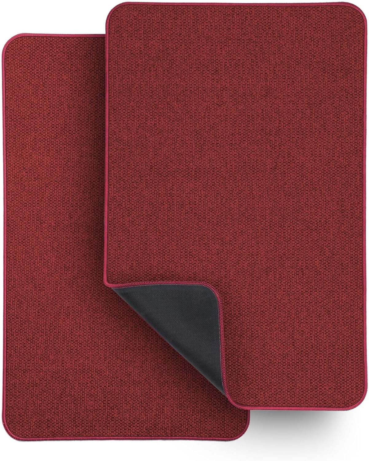 Ultra Thin Bath Mat - Non-Slip Rubber Bathroom Rug, Quick Dry & Absorbent | Grey, 1'5"x2'3" (17x27 Inch)