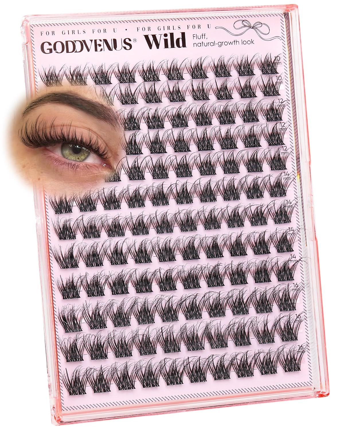 Natural Lash Clusters - Wispy Fluffy Eyelash Extensions | D Curl 120pcs, 10-16mm for DIY Glam Looks