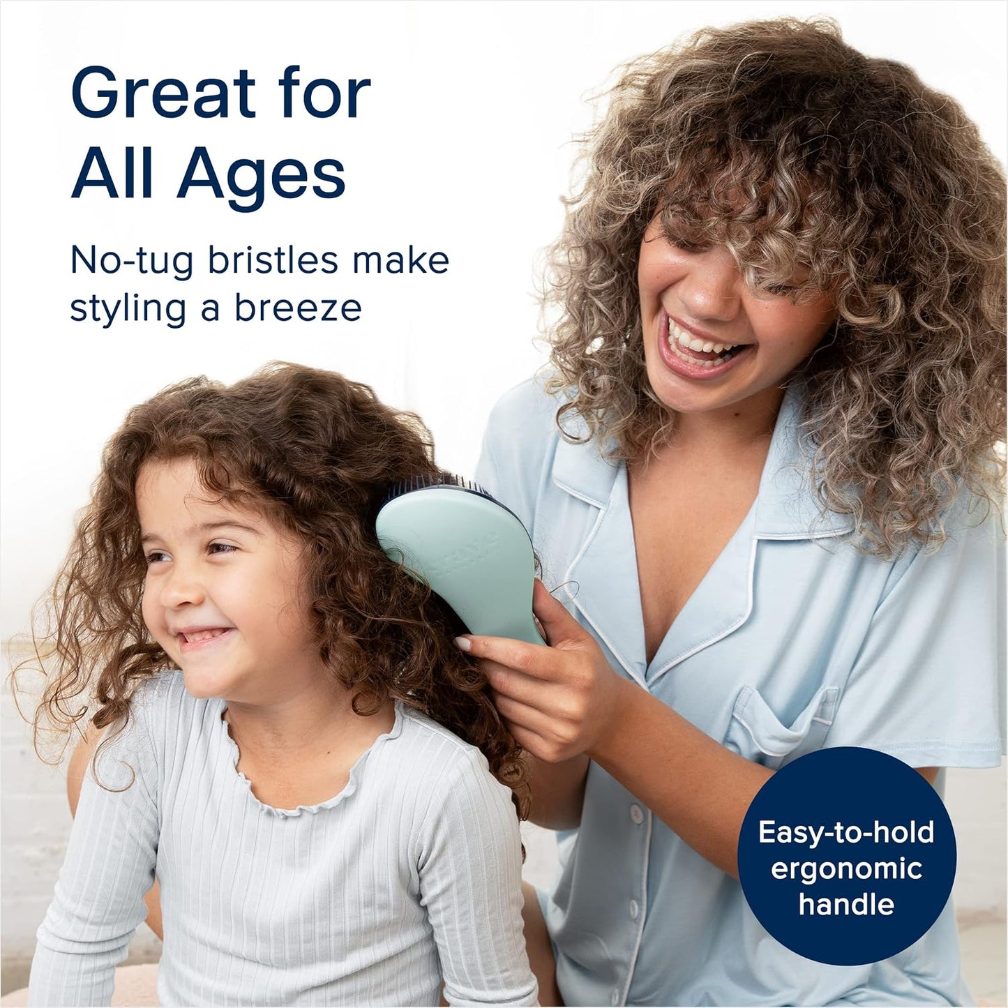 Glide Thru Detangling Hairbrush - Effortlessly Untangles Wet, Dry & Damaged Hair | Gentle Styling Tool for All Ages - 7.5 x 3 in, Turquoise
