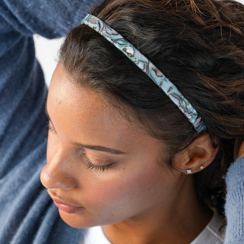 France Luxe Ultracomfort Headband, 1/2”, French Classic, Non Slip Skinny Headbands for Women With Gentle Teeth, Flexible Plastic, Women's Hair Accessories, South Sea Faux Shell