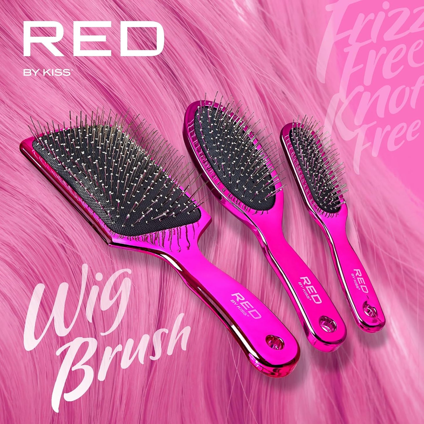 Anti-Static & Anti-Frizz Wig Brush - Stainless Steel Knot-Free Bristles for Easy Detangling | Mini Size