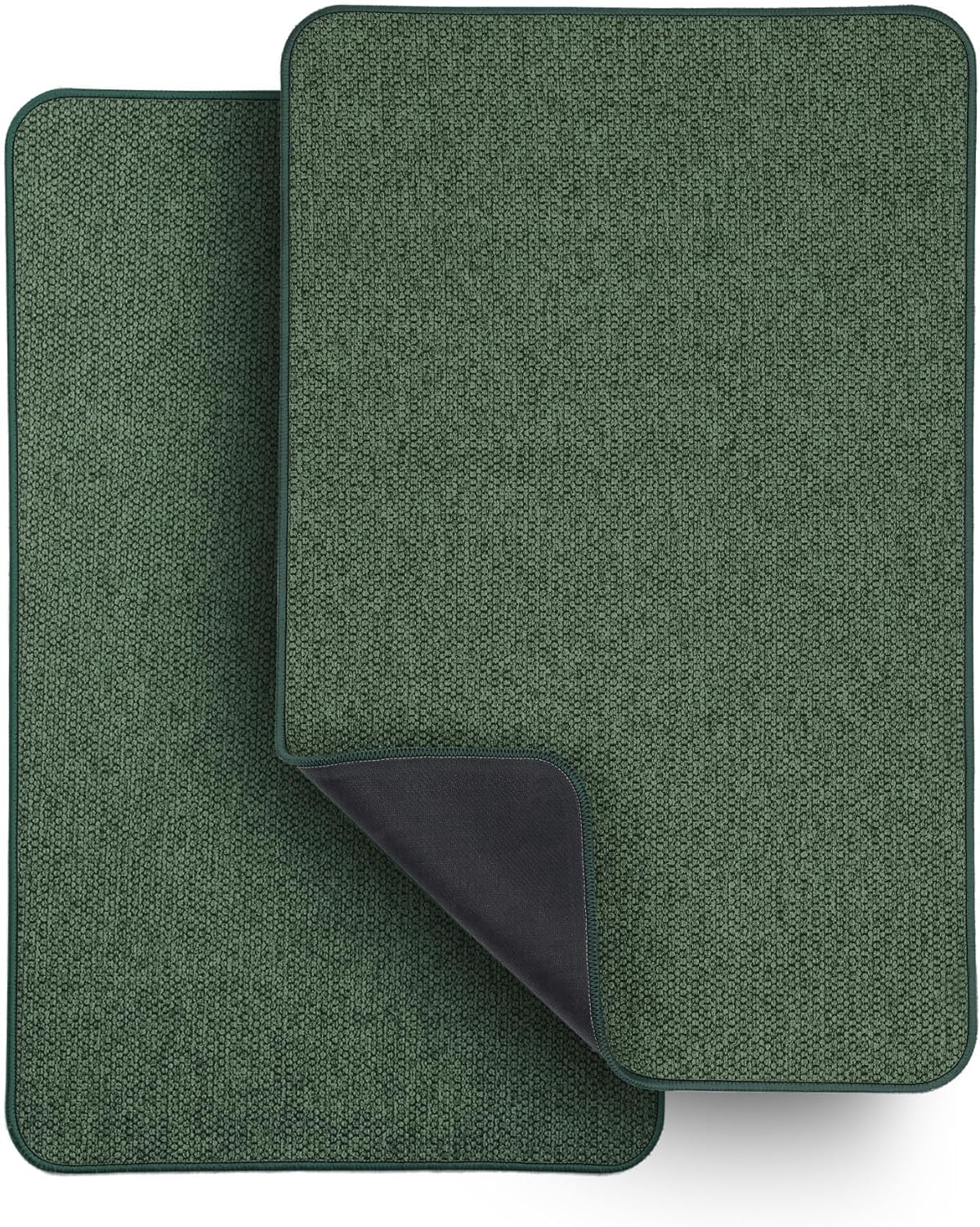 Ultra Thin Bath Mat - Non-Slip Rubber Bathroom Rug, Quick Dry & Absorbent | Grey, 1'5"x2'3" (17x27 Inch)