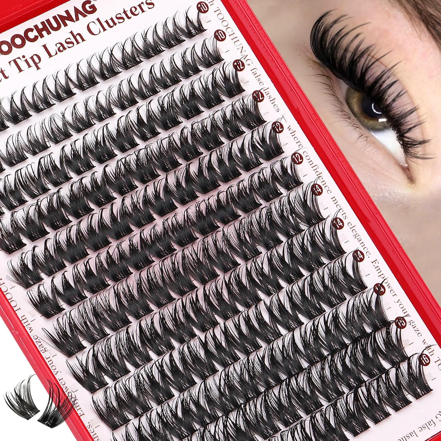 Manga Lash Clusters - Anime Eyelash Extensions for Volume & Thickness | 12-18mm Spiky Lashes, 144pcs DIY Set