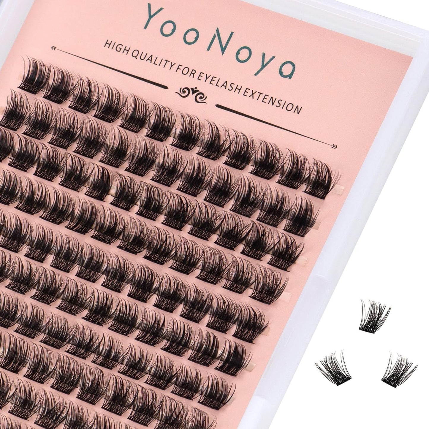 Lash Clusters - 144 PCS Individual 12mm D Curl Eyelash Extensions | Thick, Natural Wispy Reusable Volume Lashes