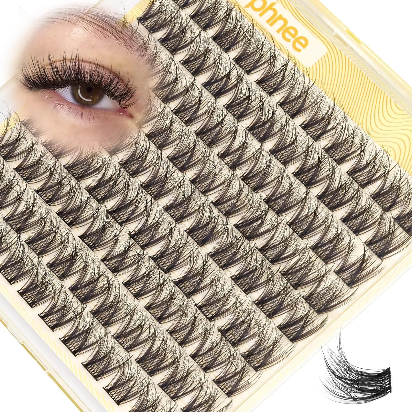 Natural Cluster Eyelash Extensions - Short Lash Clusters 8-10-12MM | CC-Curly Wispy Individual Lashes, 144 Pcs