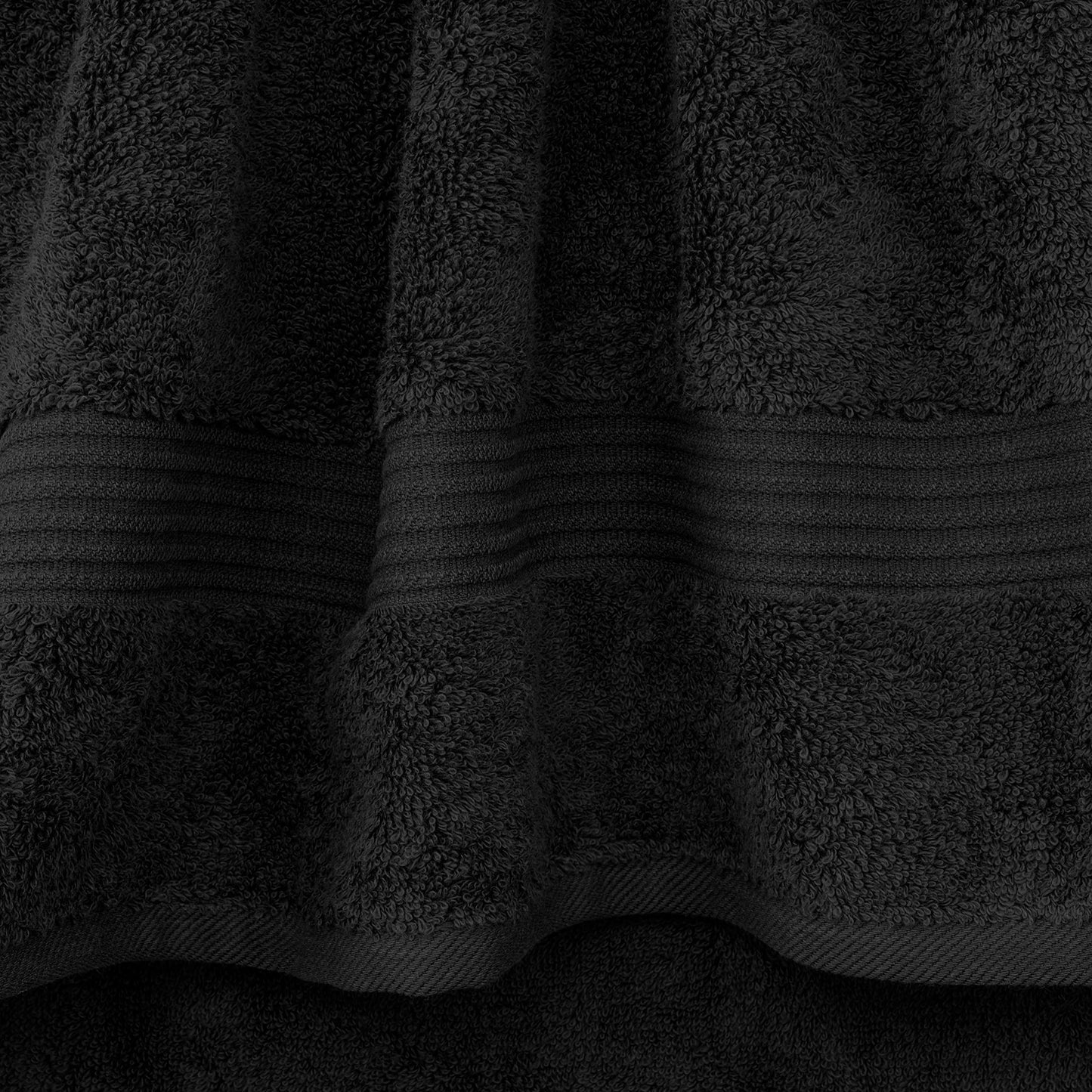 Cotton Paradise 100% Cotton Turkish Towel Set, Soft Absorbent Quick Dry, 4 Piece Washcloth Set, Coal Black