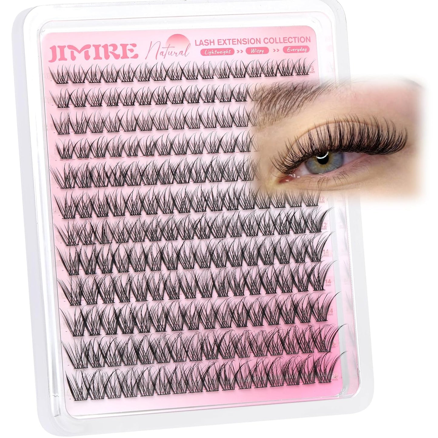 Manga Eyelash Clusters - Natural C Curly 10-14MM Wispy Individual Lashes | 110Pcs DIY Extensions