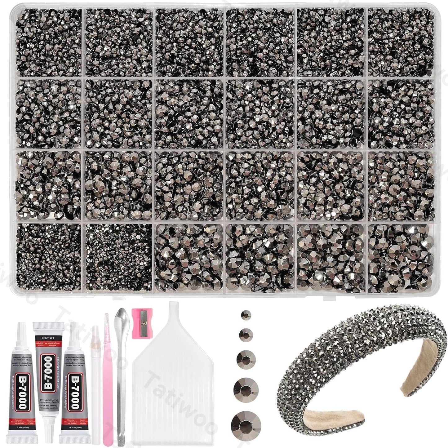 Light Pink Flatback Jelly Resin Rhinestones - 20000 Pcs Mix Sizes 2-6mm for Crafting & DIY Makeup Tumblers