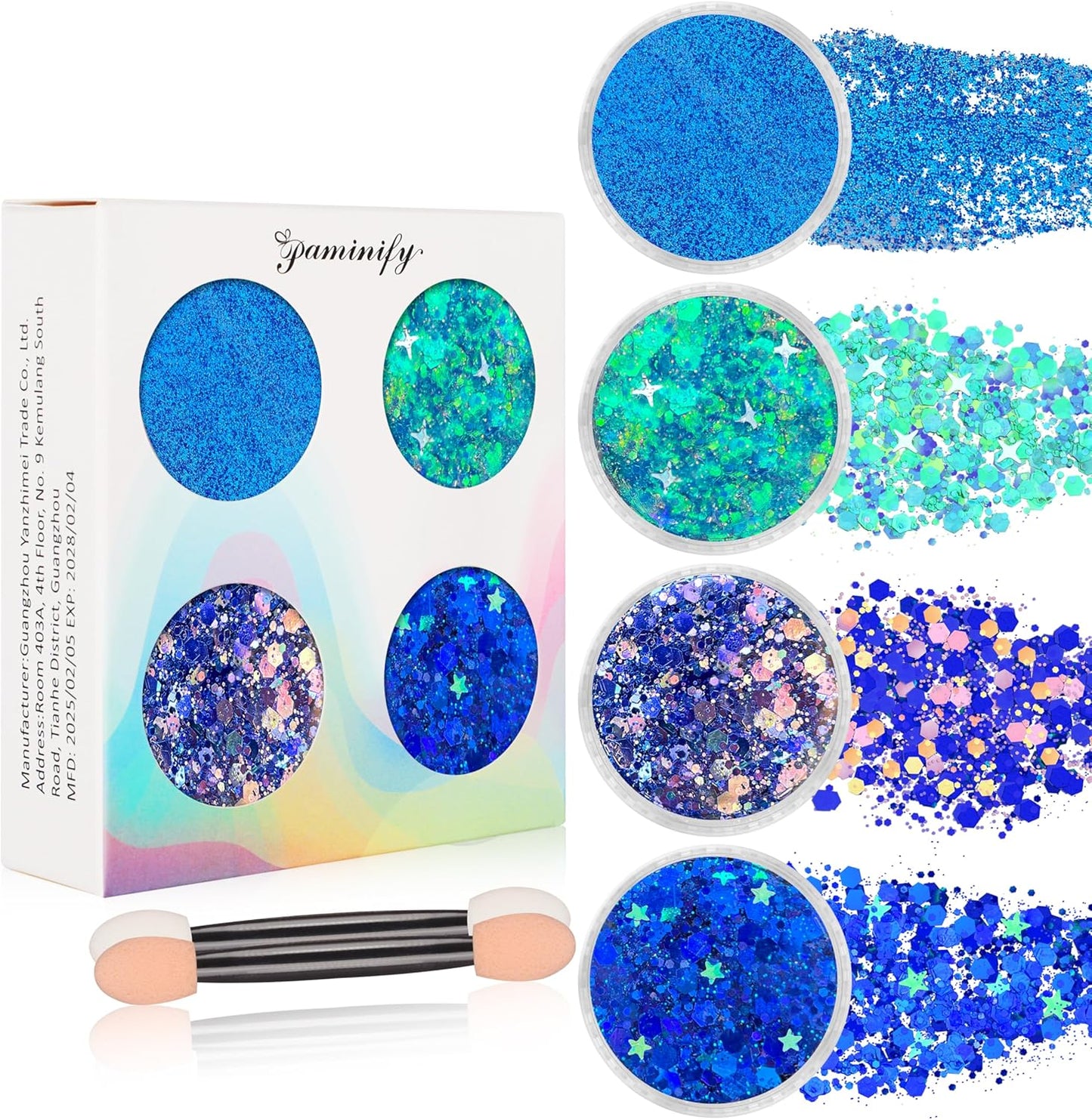 Blue Face Hair Glitter Gel - Holographic Patriotic Royal Blue Body Glitter for 4th of July | 40g