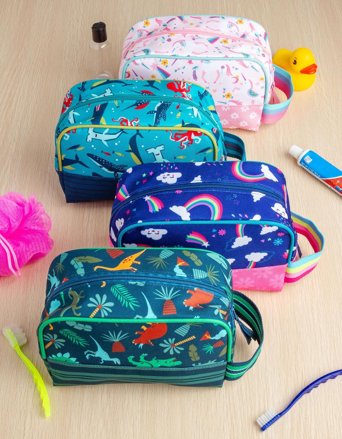 Kids Toiletry Bag - Boys & Girls Travel Kit for Easy Organization