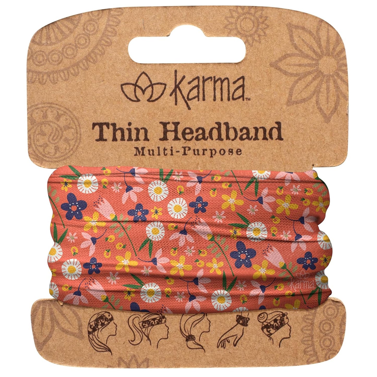 Floral Headband for Women | Thin Fabric Design & Stretchy Hair Scarf - Perfect for Everyday Wear