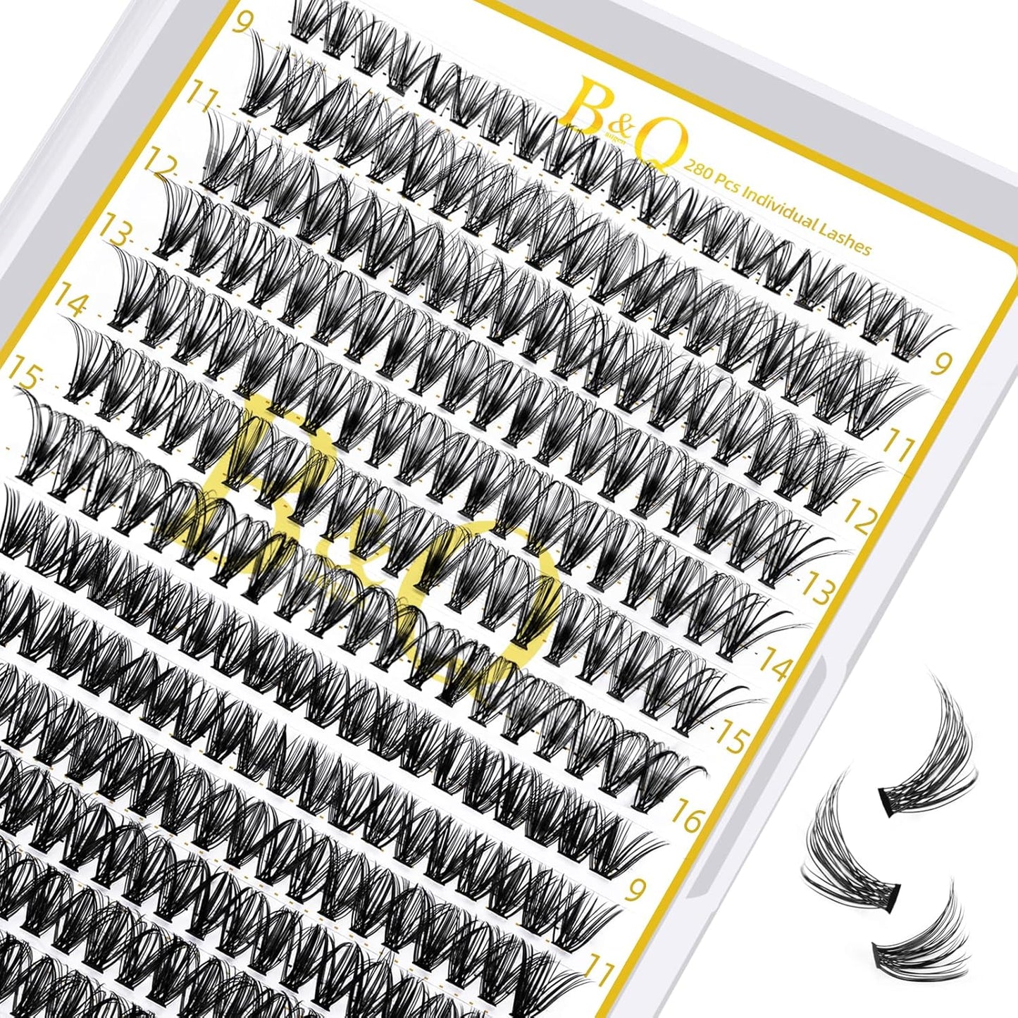 Lash Clusters 280PCS - Natural Wispy Eyelash Extensions 9-16mm | Soft Thin Band for DIY Comfort