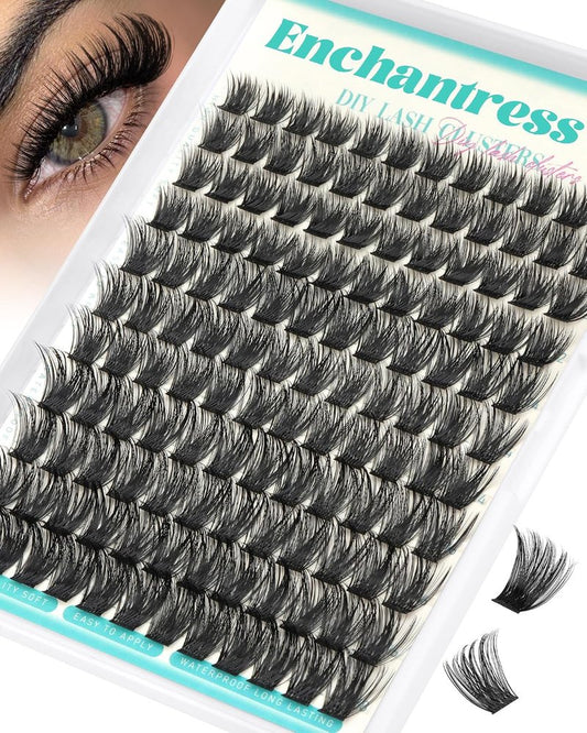 Eyelash Extensions - Enchantress Volume Cluster Lashes | Wispy 10-18mm D-Curl Soft Band for Easy DIY Application