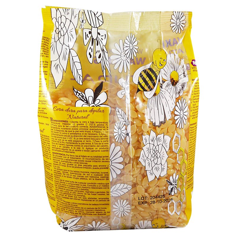 Waxness Film Hard Wax Beads Natural 2.2 lb (1 kg) – Stripless Professional Hard Wax for Face & Body, Smooth Application, Suitable for Sensitive Skin – Made in Italy