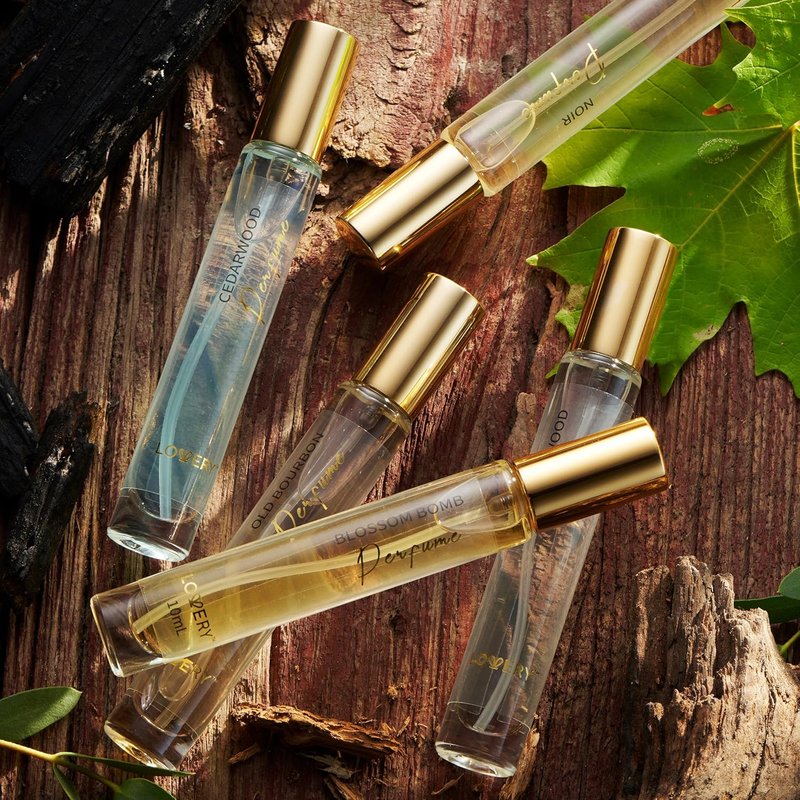 Unisex Mini Perfumes Gift Set - 5 Assorted Woody Floral Scents | 10ml Eau de Toilette Samples