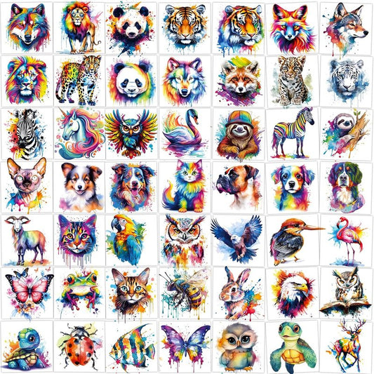 160 PCS Watercolor Animal Temporary Tattoos for Kids - Cute Stickers for Birthday Parties & Gifts | 30 Sheets