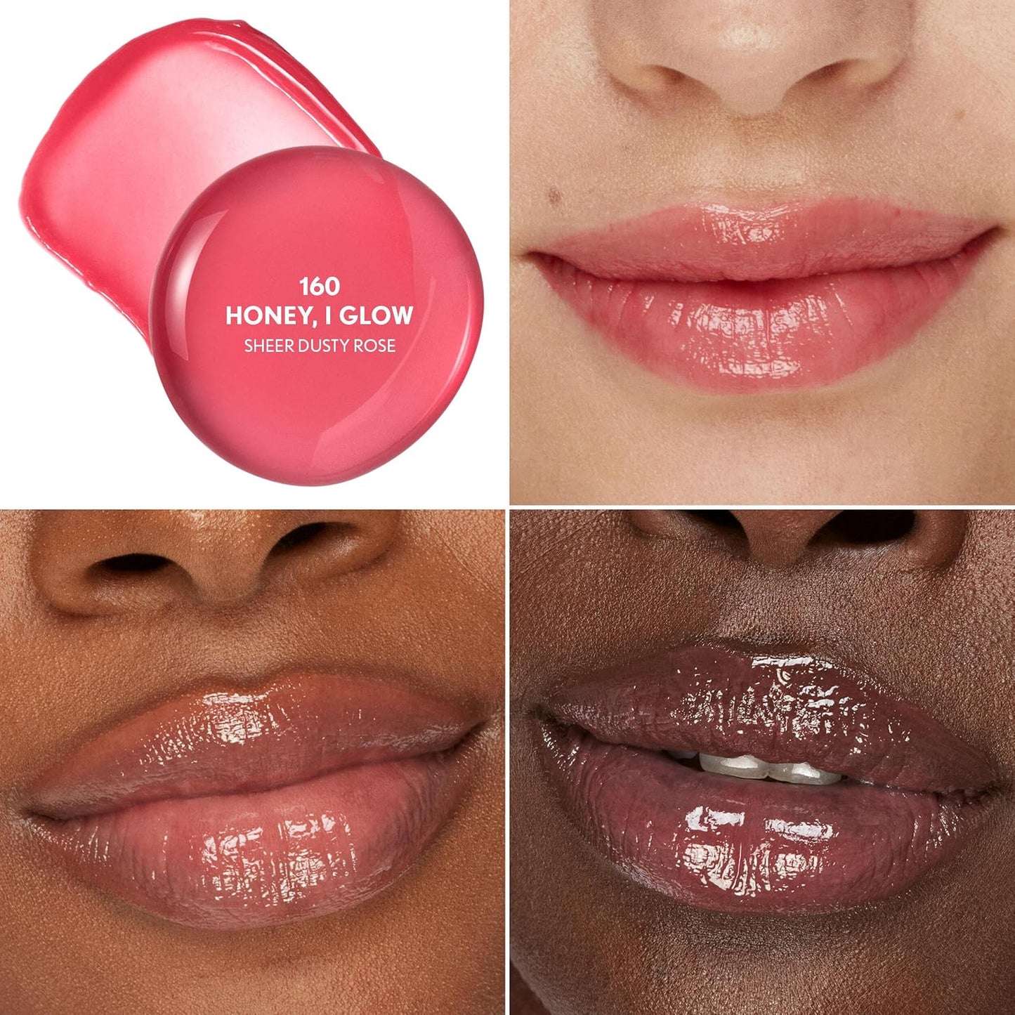 COVERGIRL Clean Fresh Yummy Big Oil Stick - Flavored Lip Oil, Dewy Finish | 160 Honey, I Glow (Sheer Dusty Rose)