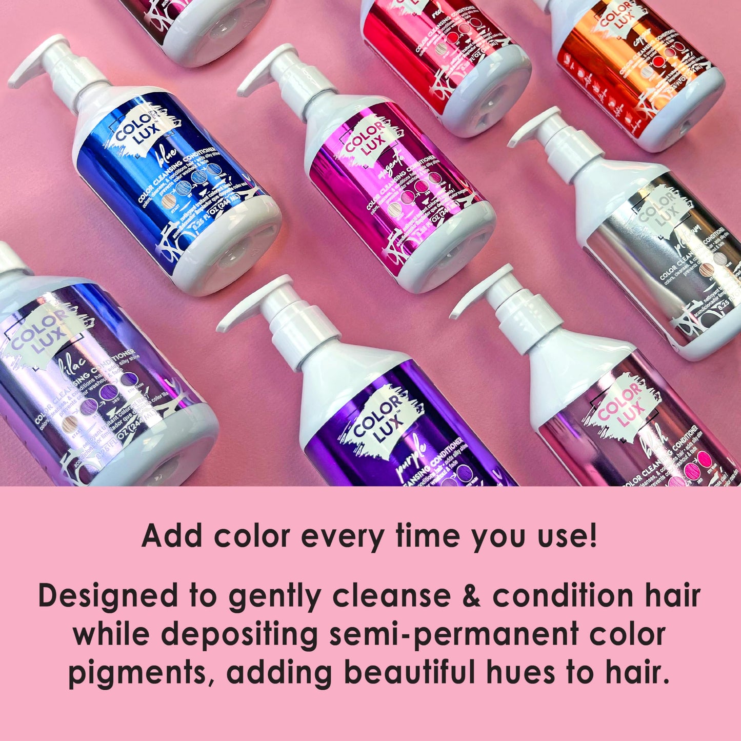 Color Lux Color Cleansing Conditioner, Lilac, 3-in-1 Color Depositing Formula, Vegan, Sulfate-Free, Paraben-Free, 8.25 oz