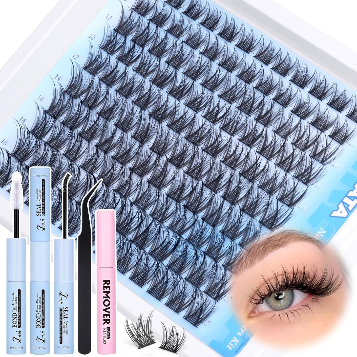 Brown Lash Clusters - Wispy C Curvature Eyelash Extensions | 110 Pcs DIY Individual Lashes, 10-16 mm