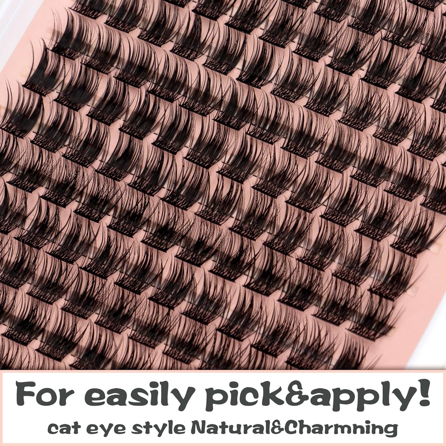Lash Clusters - 144 PCS Individual 12mm D Curl Eyelash Extensions | Thick, Natural Wispy Reusable Volume Lashes