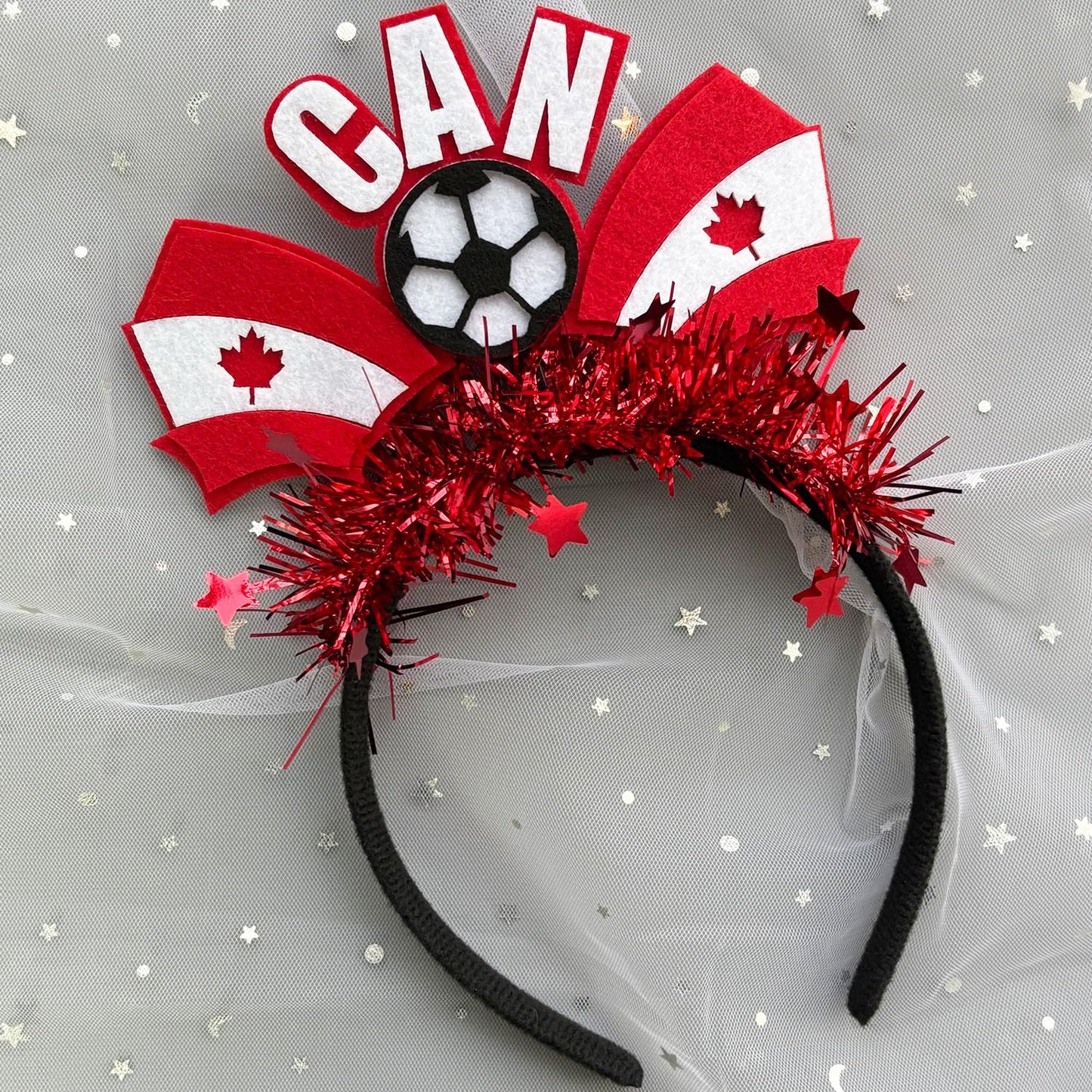 KASOICRA Canada Flag Headband Football Hair Hoops World Cup Party Headbands for Soccer Fans for Soccers Accessories Women Men Soccers Hair Bands Game Day Sports Hair Decoration 1Pcs