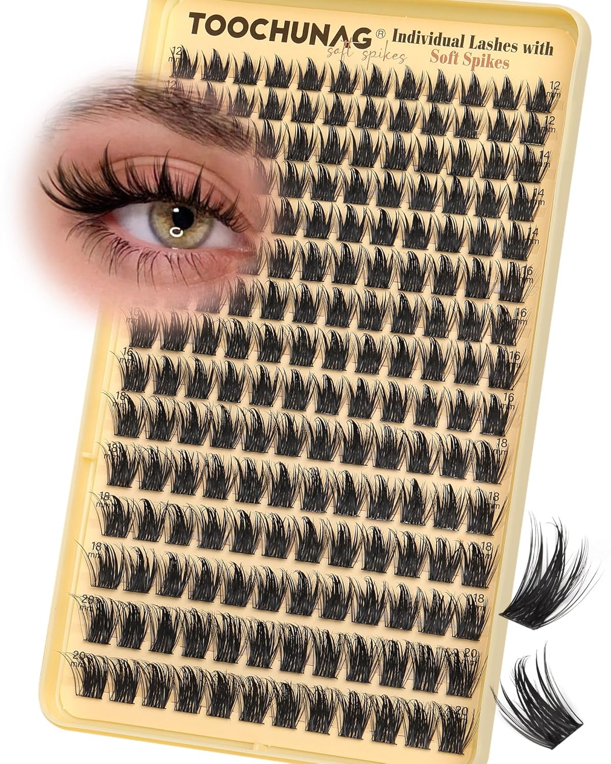 Spiky Manga Lash Clusters - 300pcs Anime Eyelash Extensions | 12-20mm Fairy Lashes for DIY Volume 80D/100D