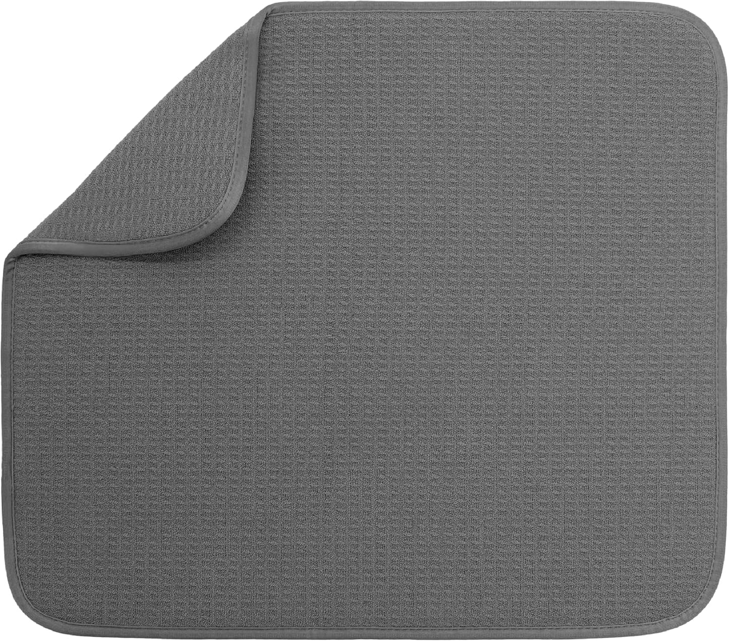 Dish Drying Mat XL - Absorbent Microfiber Kitchen Counter Pad | 18” x 24” | Charcoal