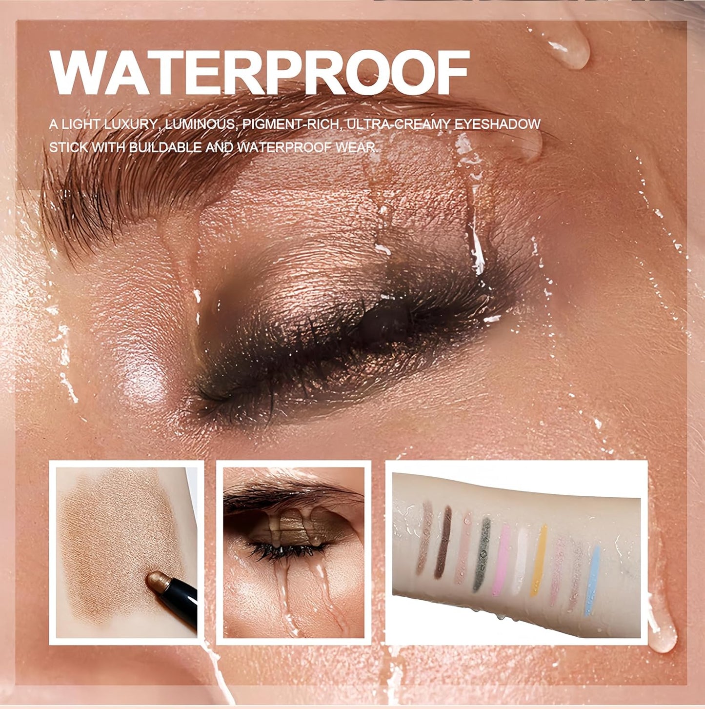 Cream Eyeshadow Stick - Silky Smooth Matte & Shimmer Finish | Waterproof & Long-Lasting, 10 Colors Available