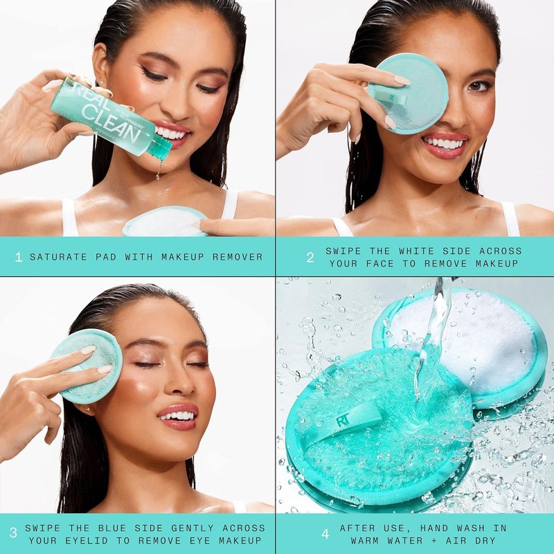 Reusable Makeup Remover Pads - Dual-Sided for Eye & Face Makeup Removal | 2 Count, All Skin Types
