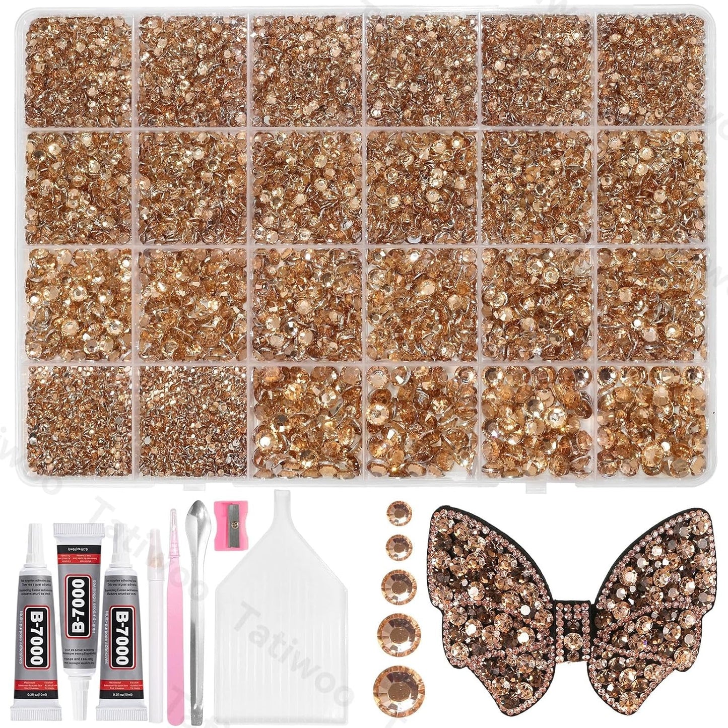 Light Pink Flatback Jelly Resin Rhinestones - 20000 Pcs Mix Sizes 2-6mm for Crafting & DIY Makeup Tumblers