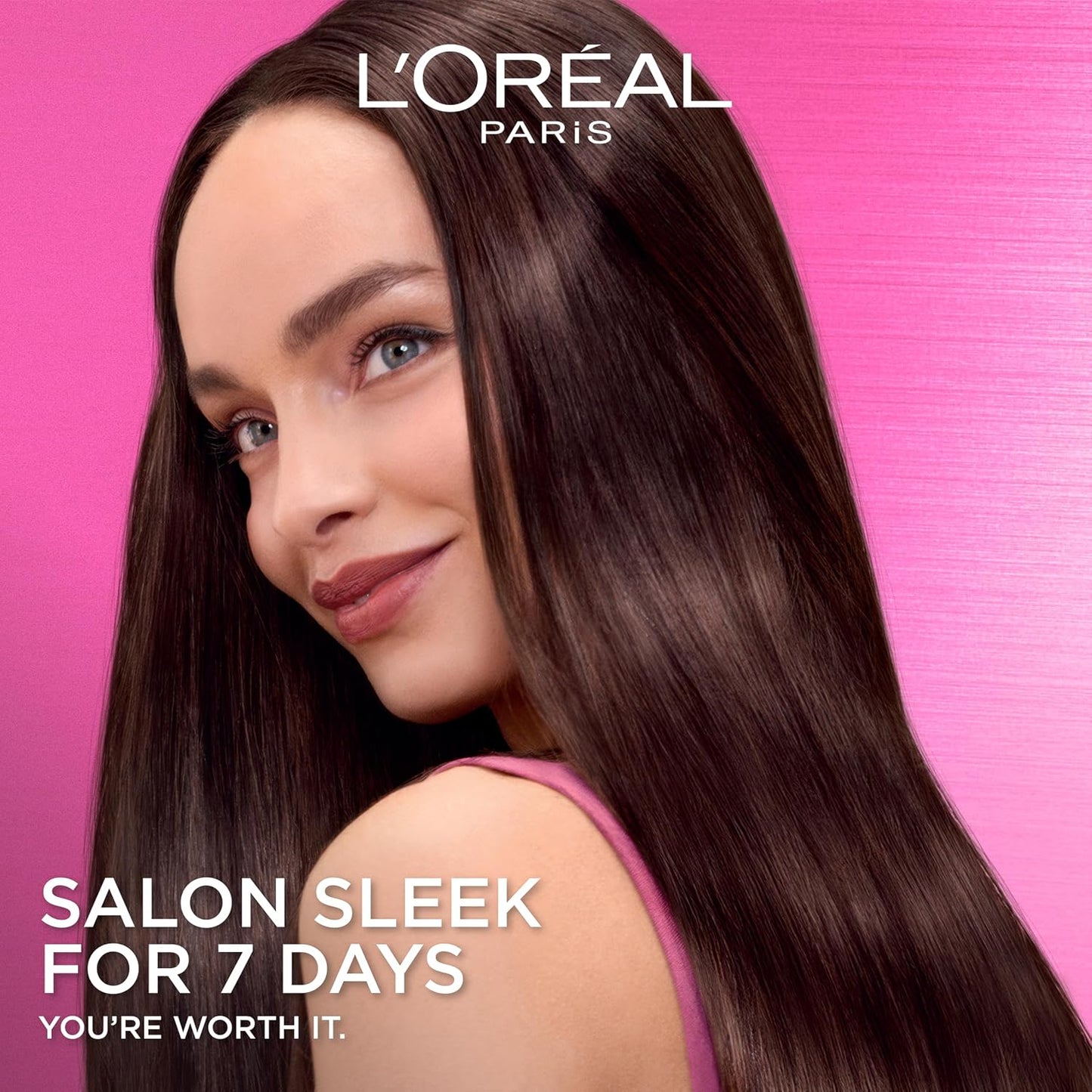 L'Oreal Paris Sulfate-Free Smoothing Shampoo & Conditioner Set - Frizz Control for Color-Treated Hair | 13.6 Fl Oz
