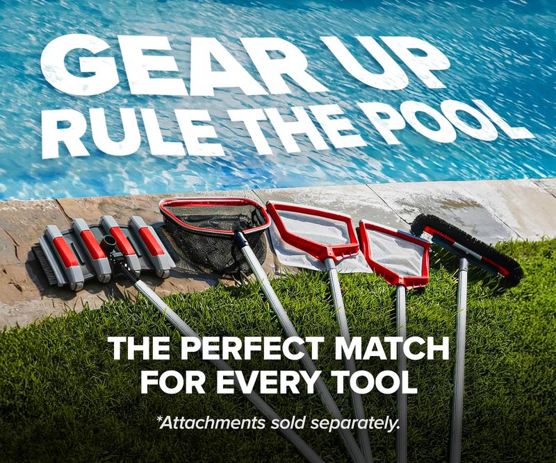 Swimming Pool Pole - 13 Feet Aluminum Telescopic Pool Pole for Cleaning // Telescoping Pool Extension Pole // Adjustable Pool Cleaning Stick for Brush, Skimmer, Vacuum - Inground & Above Ground Pools