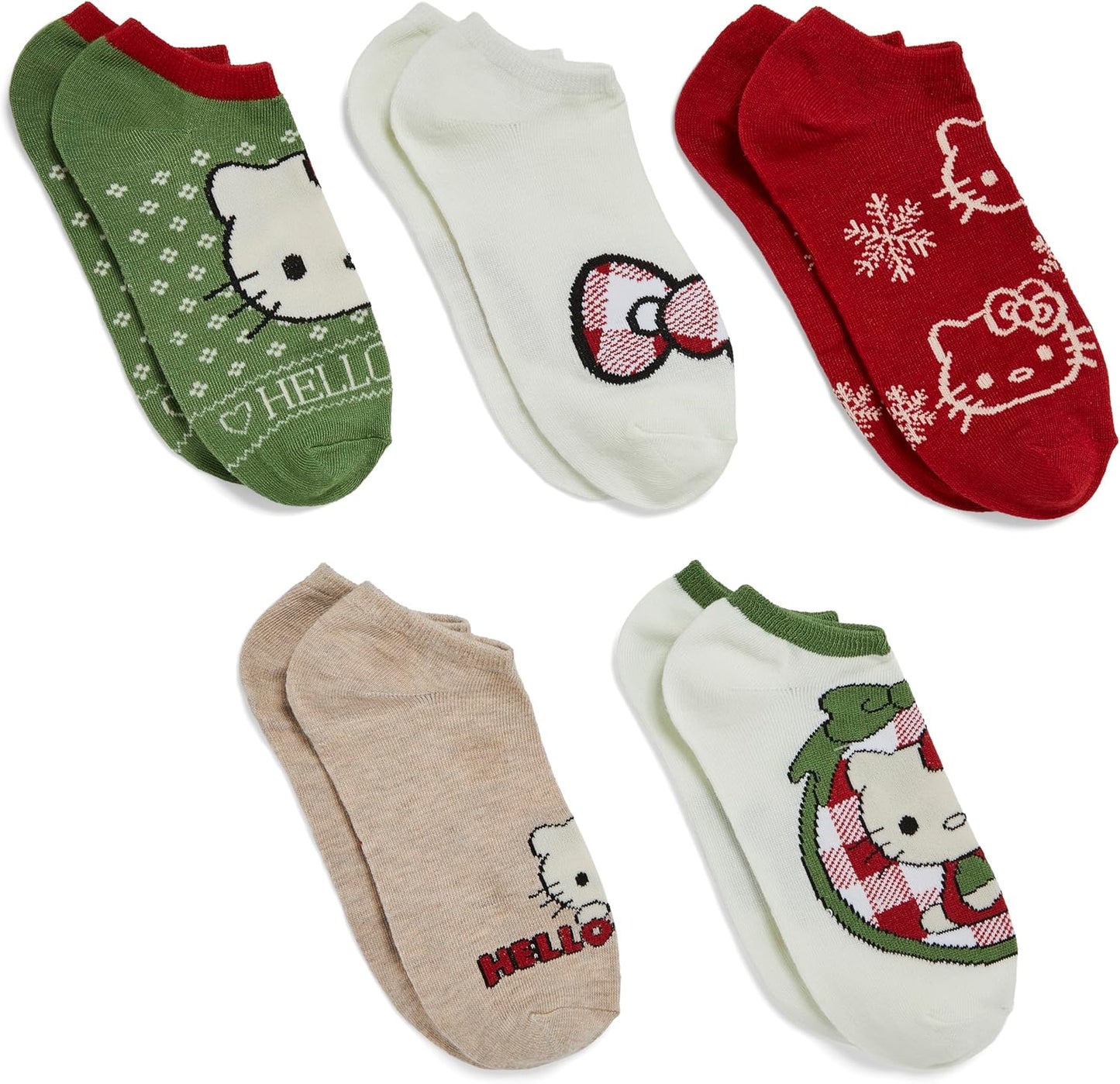 Hello Kitty No Show Ankle Socks - 5 Pack | Cute & Comfortable Design