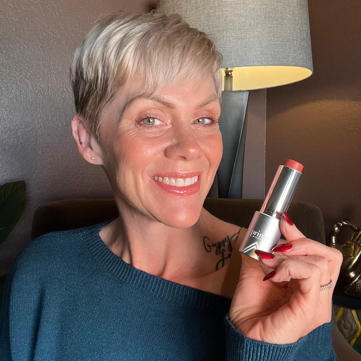 Prime Prometics PrimeWand Nude for Mature Women – All-in-One Lip, Cheek & Glow Stick – Sheer Rosy Tint with Shea Butter & Camellia Oil – Moisturizing, Buildable, and Skin-Enhancing