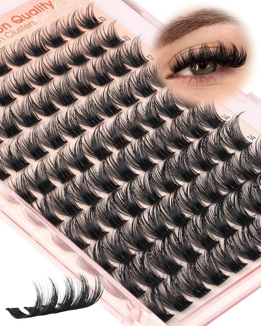Fluffy Eyelash Clusters - Natural Wispy Manga Lash Extensions | DIY CD Curl 10-16mm Individual Lashes