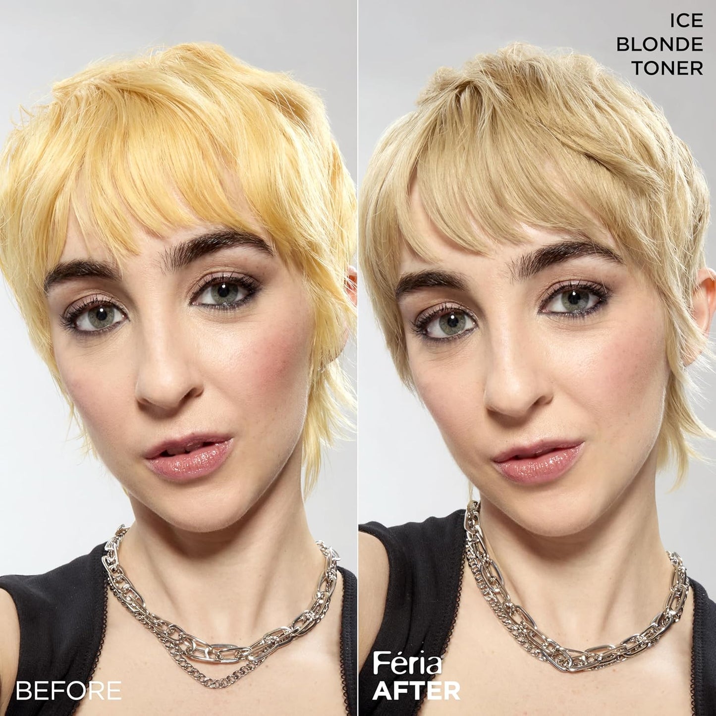 L’Oreal Paris Feria Ice Blonde Hair Toner - Ammonia Free Demi-Permanent Color, 1 Application