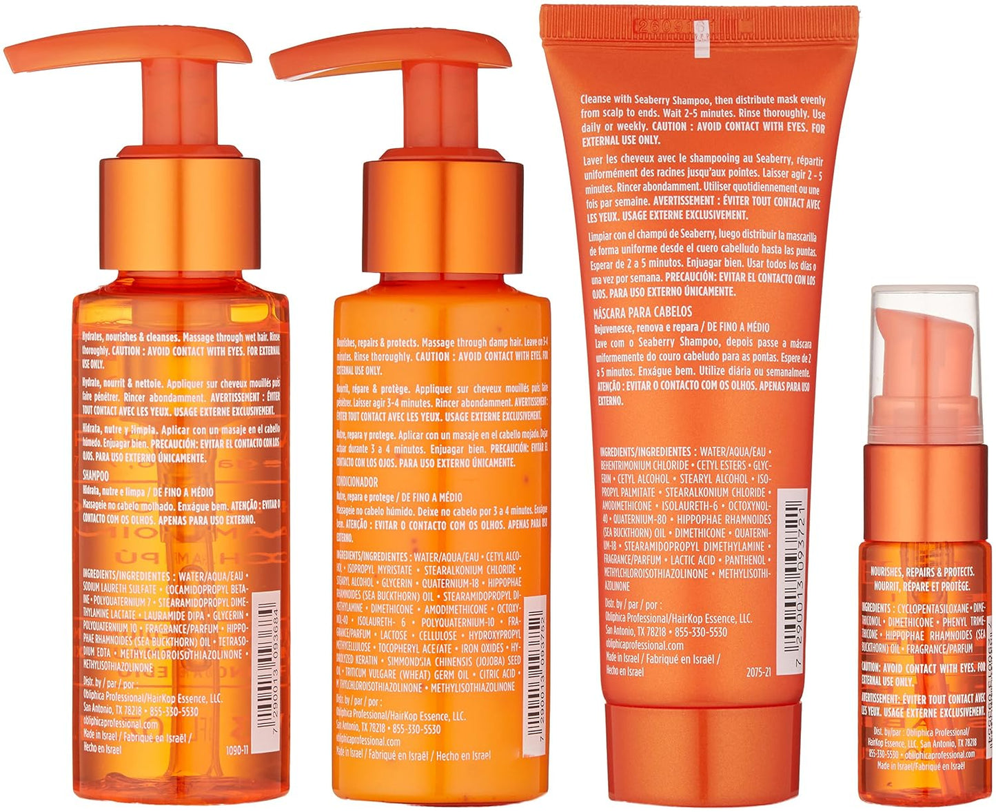 Obliphica Seaberry Travel Kit for Fine to Medium Hair - Nourishing Hair Care Essentials
