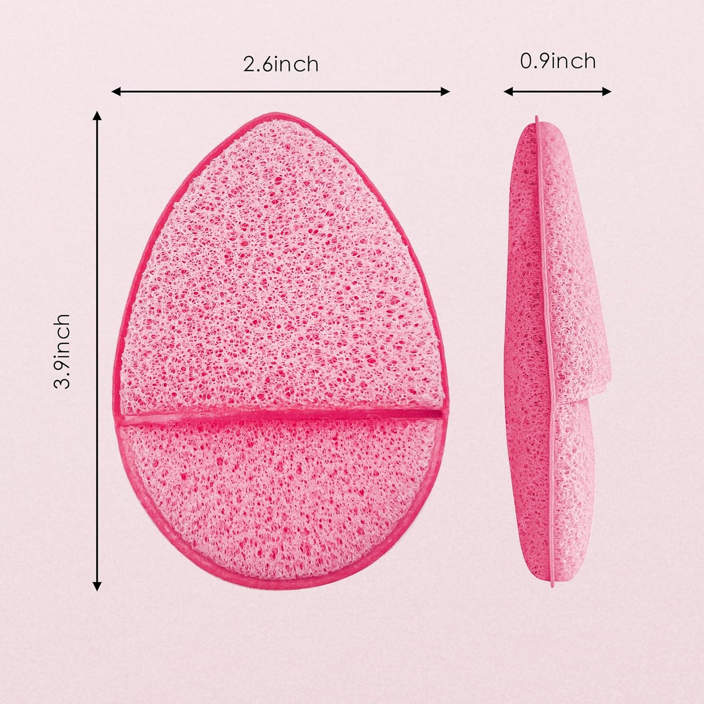 Gentle Facial Sponges - 2 Pack Reusable Exfoliating Scrubbers for Makeup Removal & Daily Cleansing | Pink