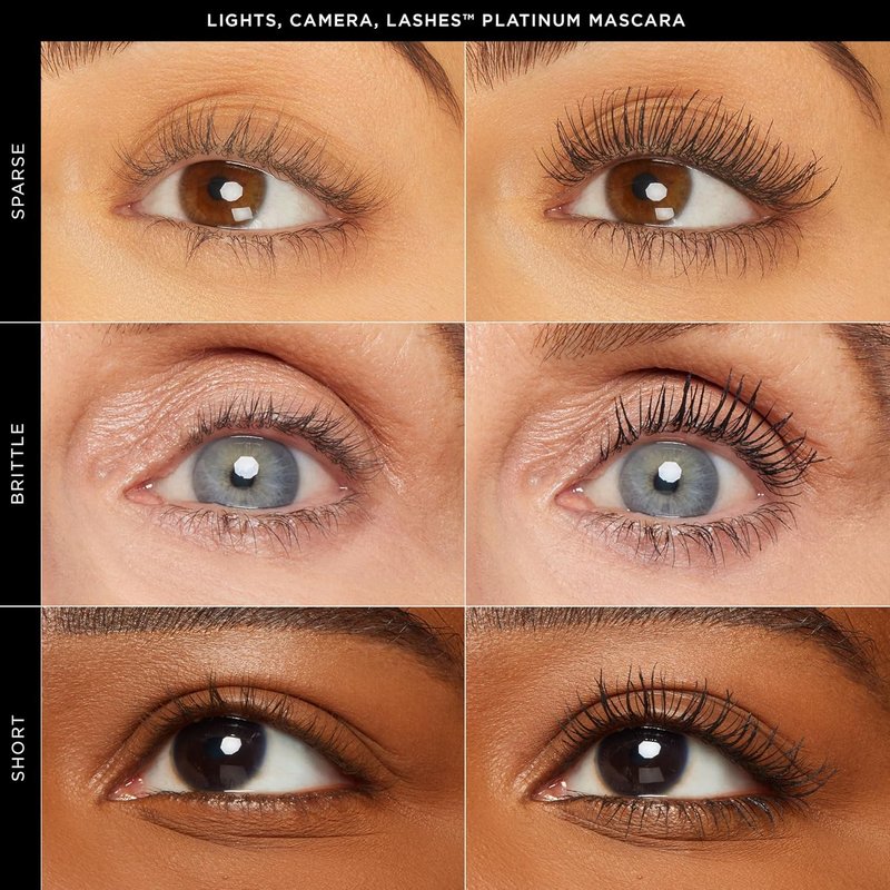 Tarte Lights, Camera, Lashes Platinum Volumizing Mascara - Black Tinted Peptide Lash Serum for Volume & Length, Smudge-Proof, Vegan