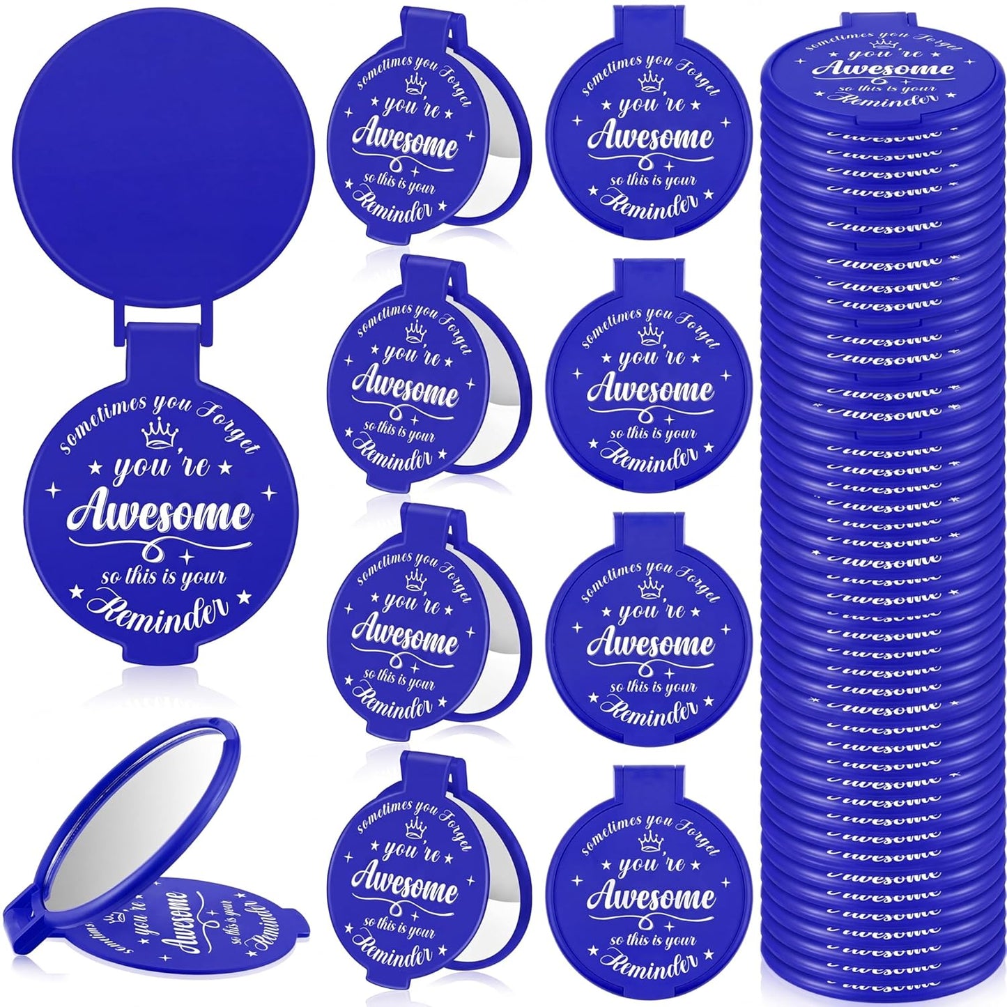 Inspirational Compact Mirror Set - 36 Pcs 2.76 Inch Mini Mirrors | Perfect Galentine's Day Gifts for Women
