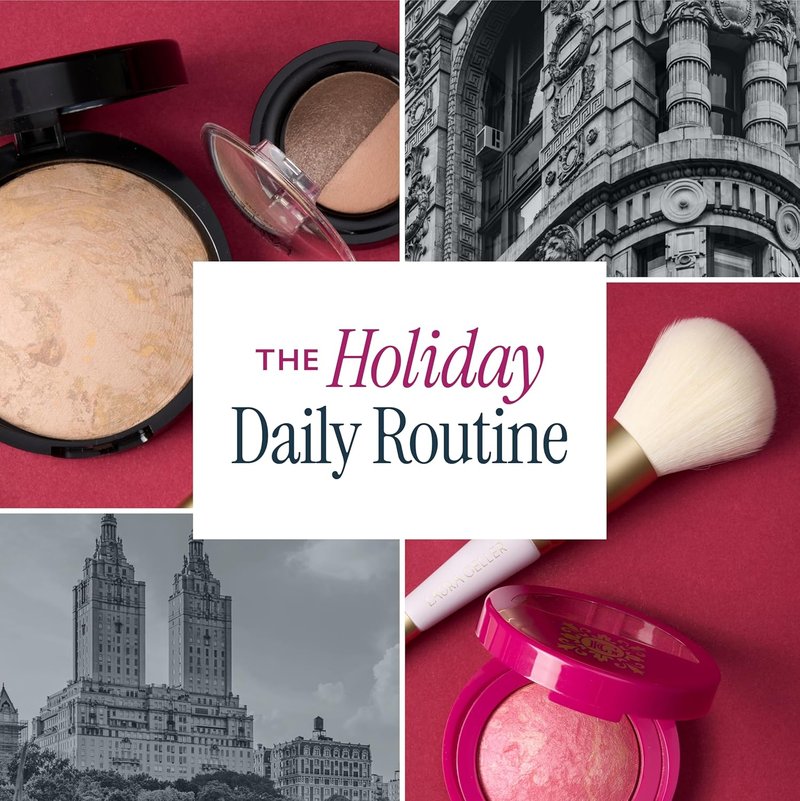 Laura Geller Daily Routine Kit - Limited Edition Makeup Set for Mature Skin | Includes Baked Foundation, Blush & Kabuki Brush