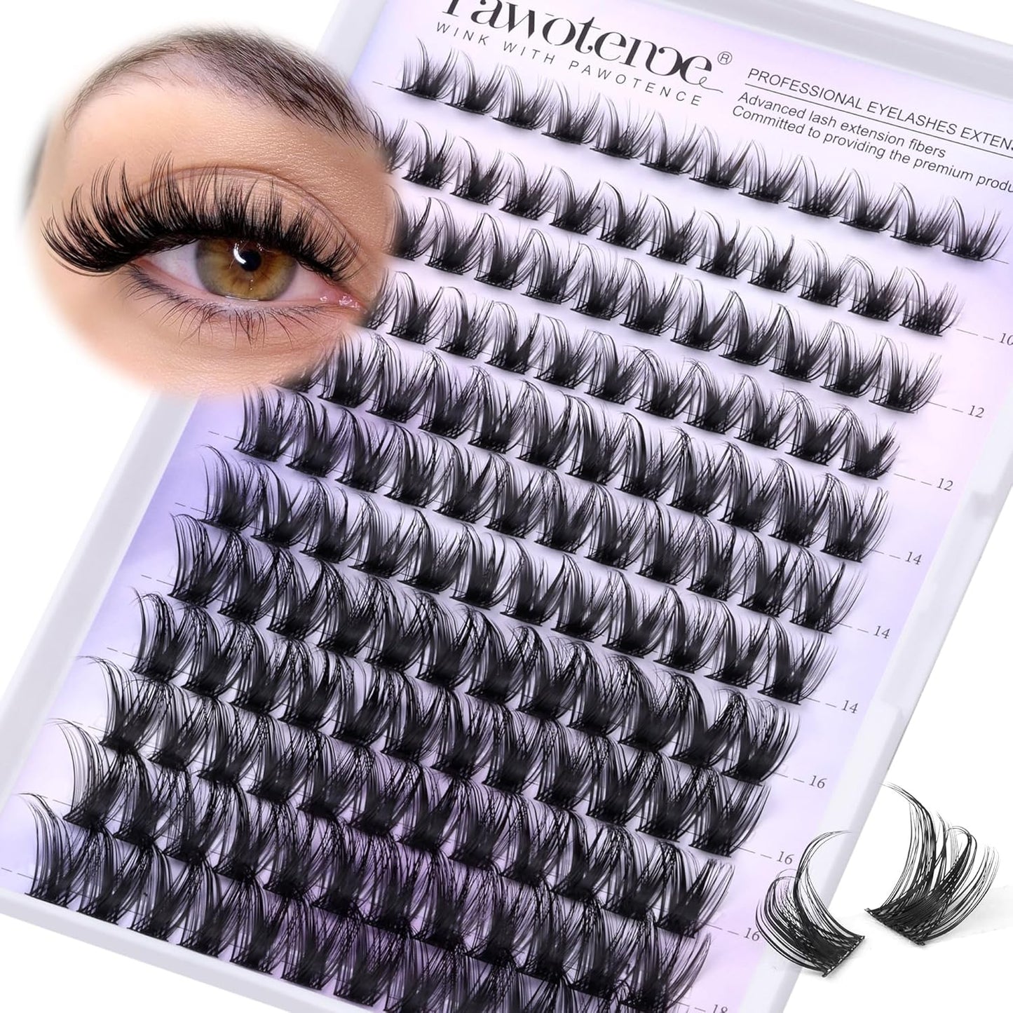 Manga Lash Clusters - 10-18mm Individual Eyelash Extensions | 144pcs Anime False Lashes for DIY Application