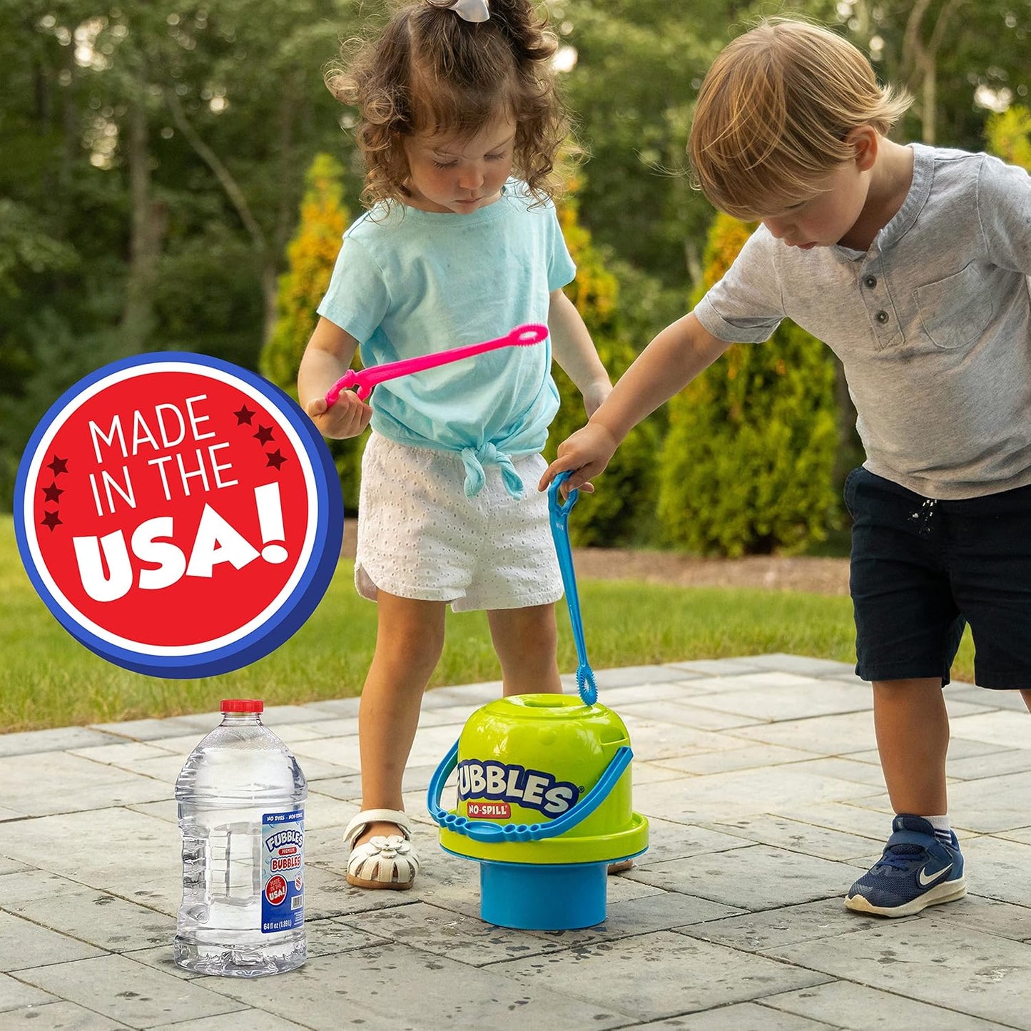 Fubbles Little Kids Bubble Solution - 64oz Non-Toxic Refill for Bubble Machines & Toys