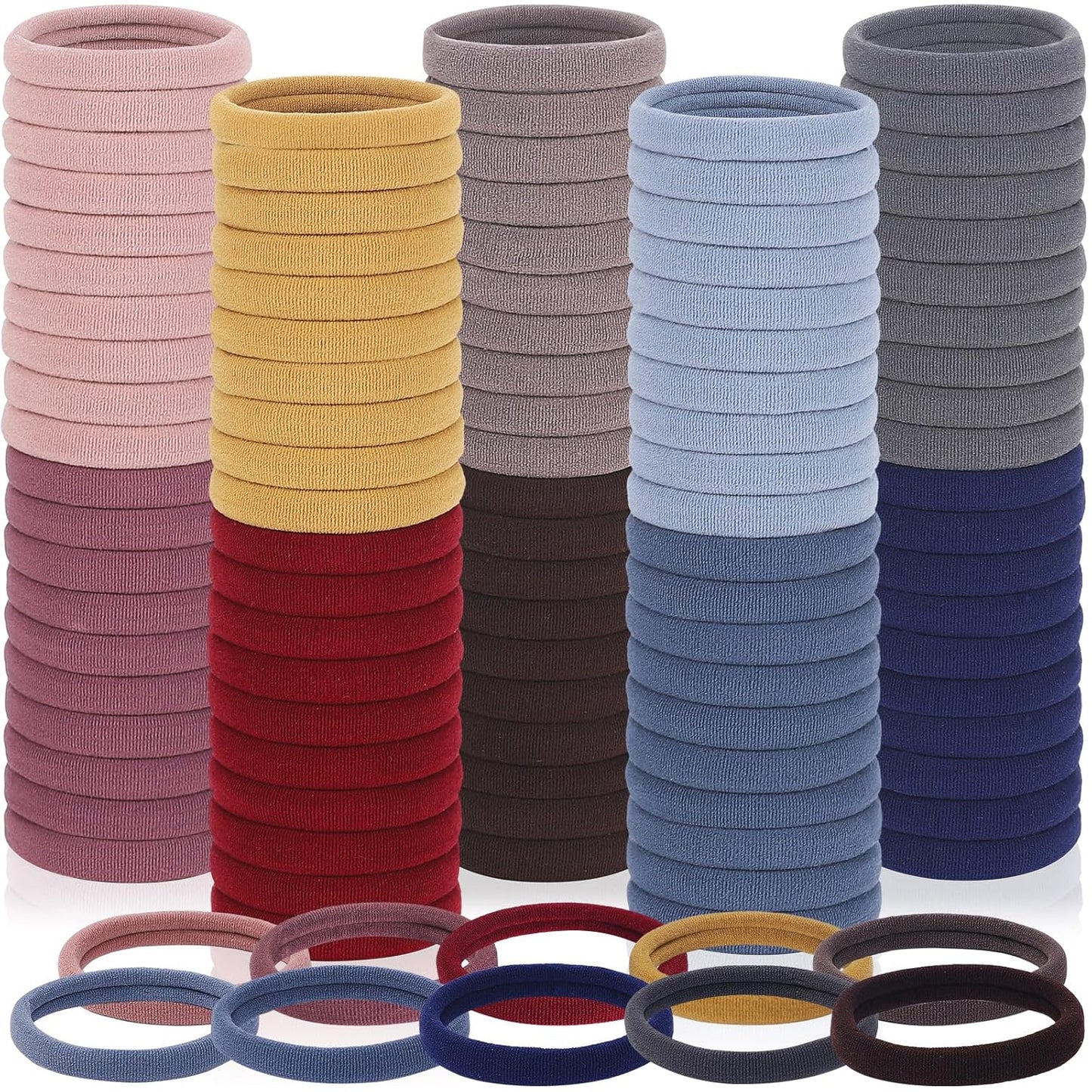 Seamless Elastic Hair Ties - 150 Pcs No Damage Ponytail Holders for Thick & Thin Hair | Soft Beige Bands