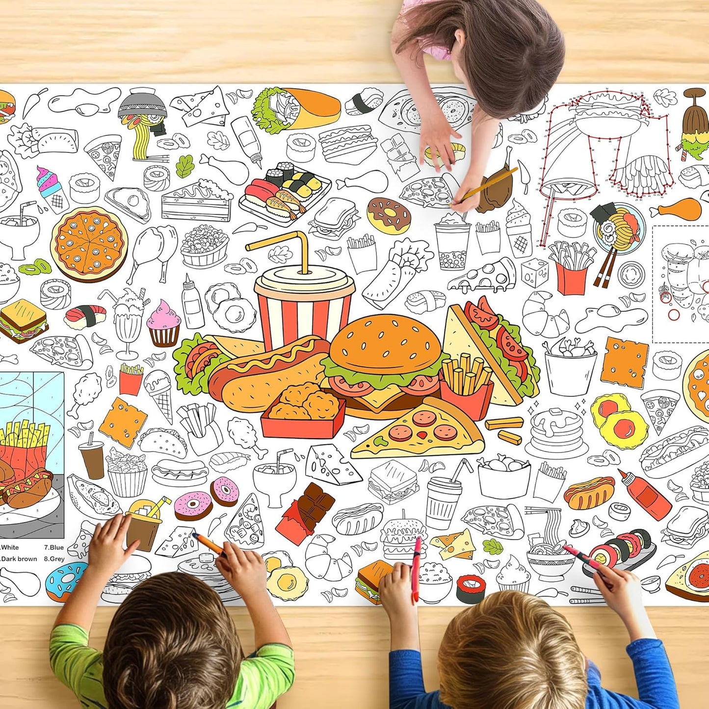 Monster Truck Coloring Tablecloth - Large 30x72 Inch for Kids | Perfect for Birthday Parties & Classroom Fun