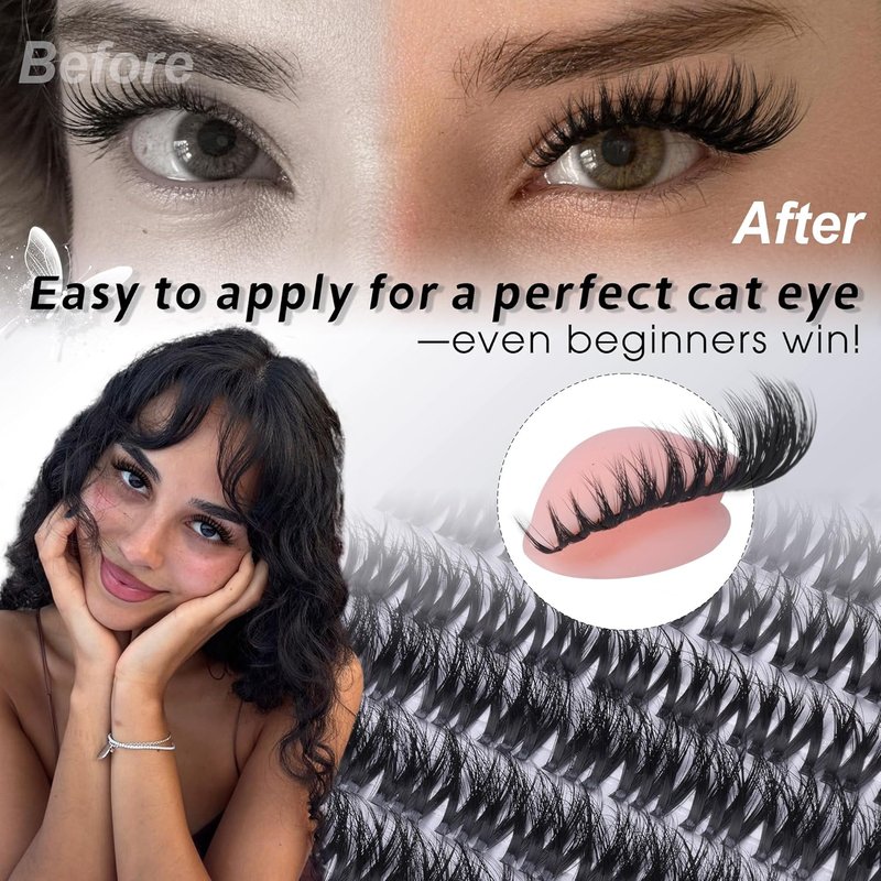 Fluffy Lash Clusters - Wispy Faux Mink Eyelash Extensions | 8-16mm D-Curly Volume Lashes