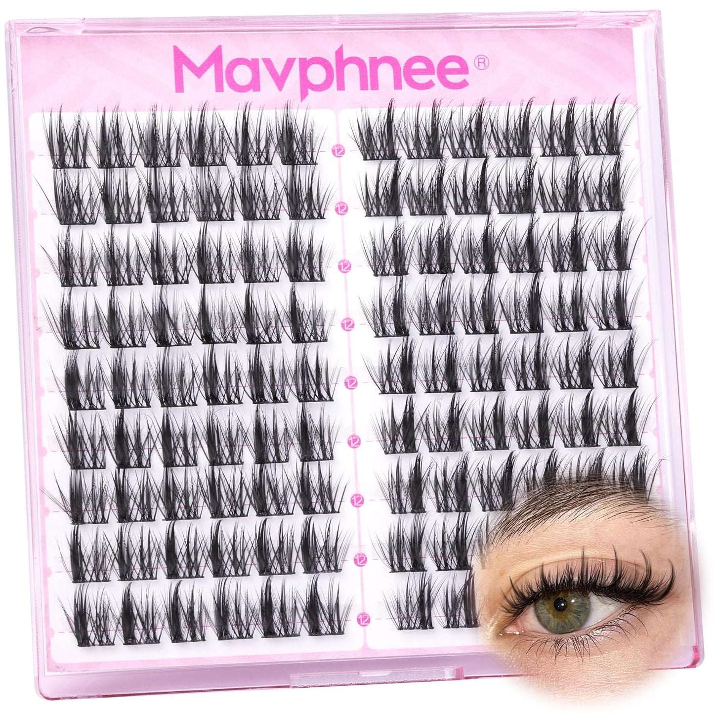Natural Wispy Eyelash Extensions - Spider Lash Clusters 8-16MM | CC Curl, Flexible Clear Band for Effortless Application