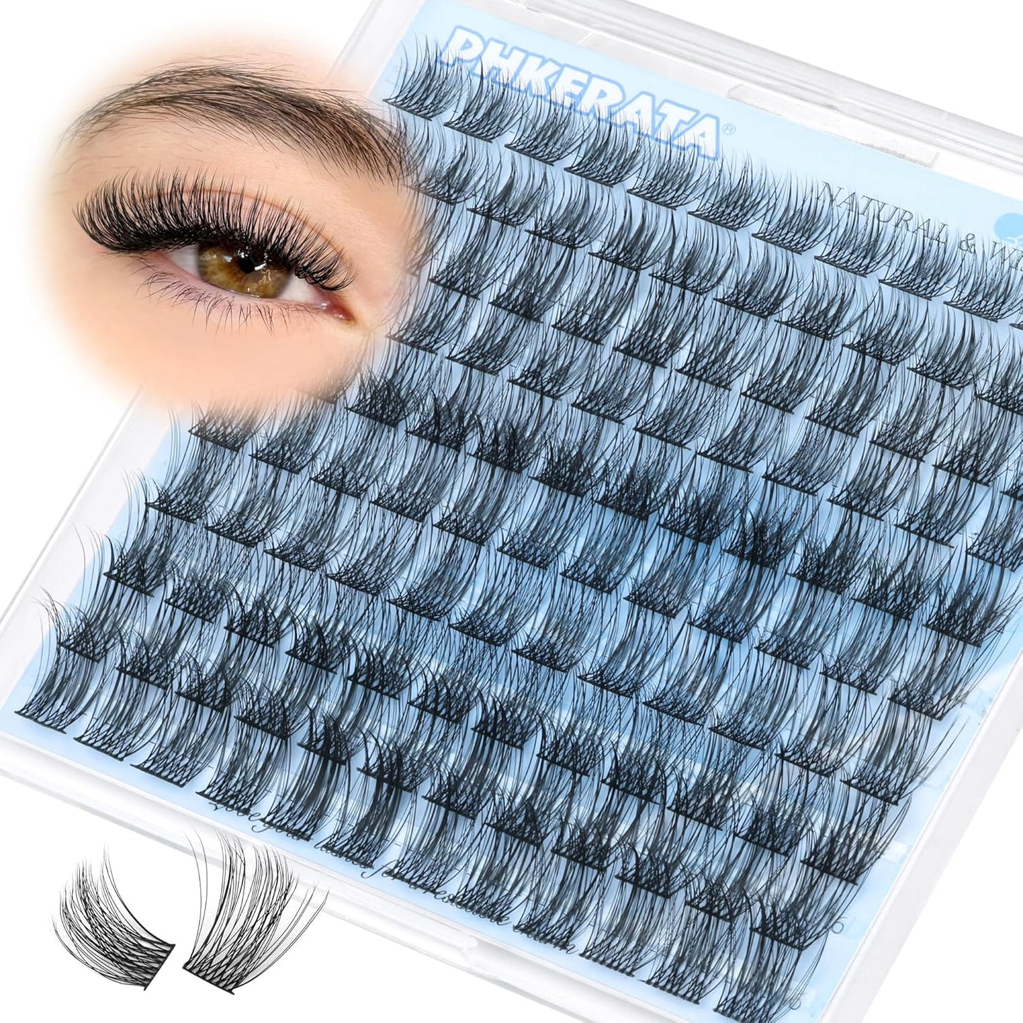 Natural Cluster Lashes - 14mm Wispy Eyelash Extensions | C Curvature for Daily Wear