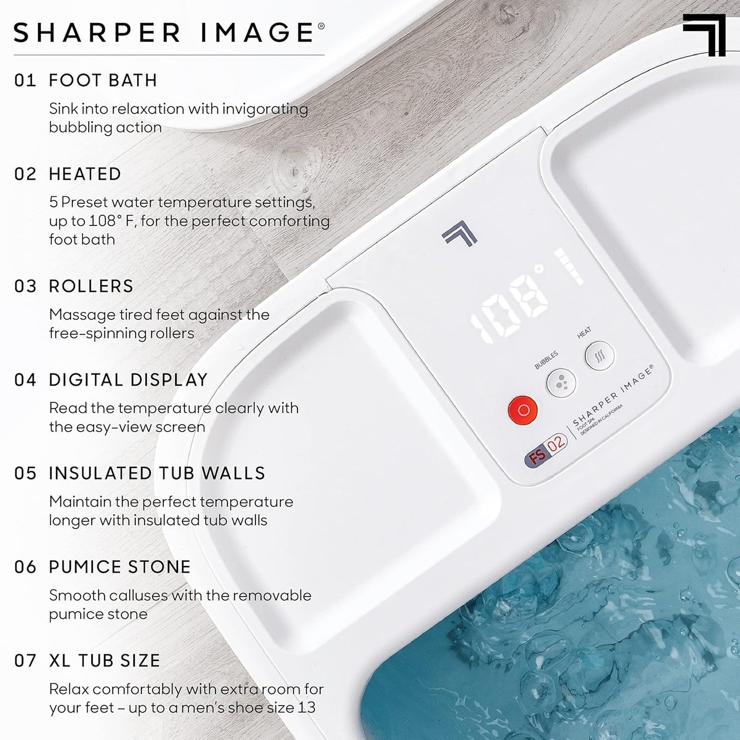 Heated Foot Bath Spa with Bubble Jets & Massage Rollers - XL Soaking Tub for Relaxation & Callus Removal